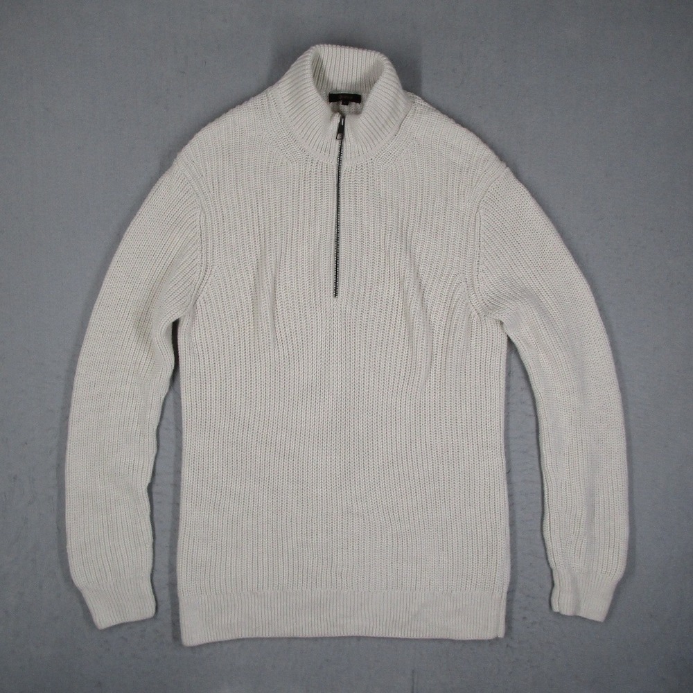 Quince Australian Merino Wool Mens Half Zip Sweater Heather Large LB113539